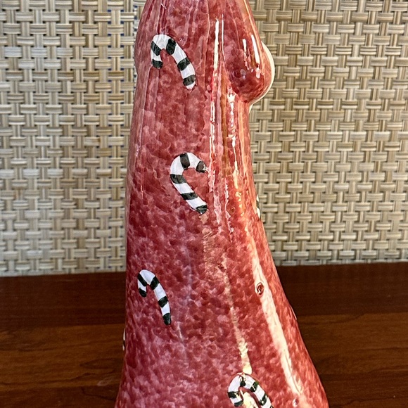 ππHPπNWOT Modern Tall Santa Pencil Figurine Iridescent Ceramic - Picture 8 of 9